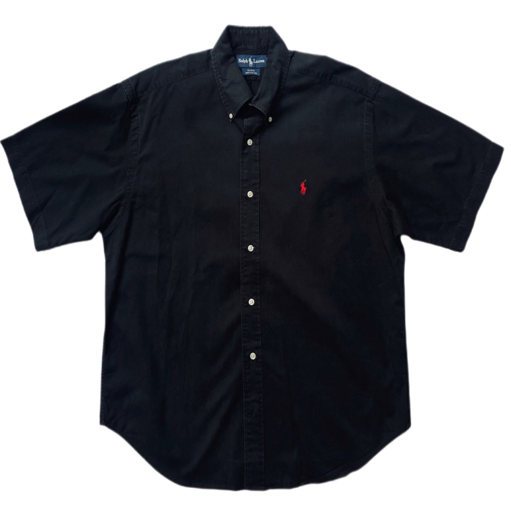 Polo by Ralph Lauren Mens Shirt Short Sleeve Blake 100% Cotton Black Size M